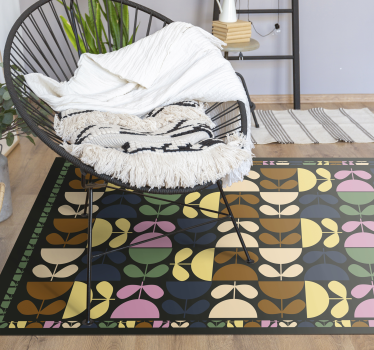 Alfombra vinílica hidráulica motivos de hojas vibrantes - TenVinilo