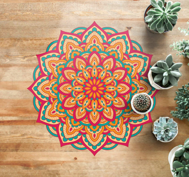 Alfombra vinílica mandala de colores - TenVinilo