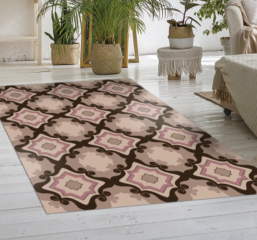 Alfombra vinílica vintage de azulejos barrocos - TenVinilo