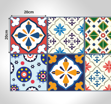 Alfombra vinílica hidráulica piezas coloridas vibrantes - TenVinilo