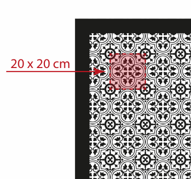 Alfombra vinílica hidráulica patrón floral negro - TenVinilo