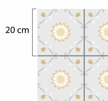 Alfombra vinílica hidráulica elegante diseño botánico - TenVinilo
