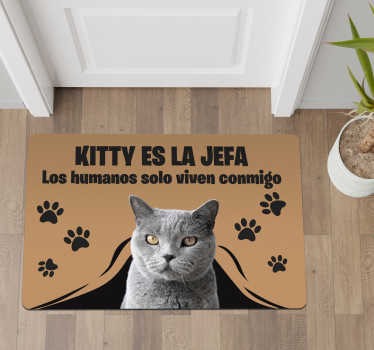 Alfombra vinilo recibidor foto mascota - TenVinilo