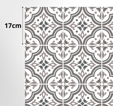 Alfombra hidráulica vinílica gris floral - TenVinilo