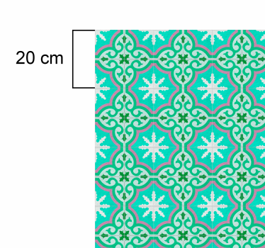 Alfombra vinilo retro azulejo hidráulico verde - TenVinilo