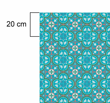 Alfombra vinilo retro azulejo hidráulico azul - TenVinilo