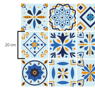 Alfombra vinílica hidráulica mosaico azulejos - TenVinilo