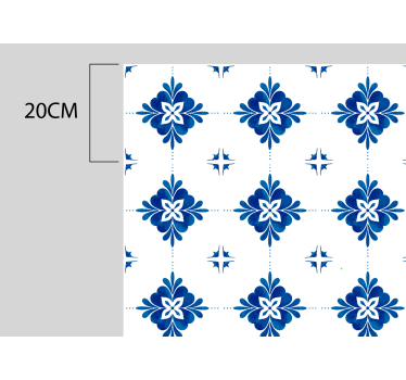 Alfombra hidráulica vinílica azul y blanca - TenVinilo