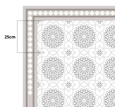 Alfombra vinílica comedor diseño marroquí gris claro - TenVinilo