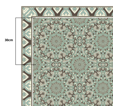 Alfombra vinílica comedor patrón de mosaico floral - TenVinilo