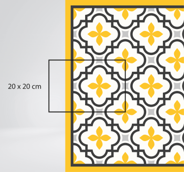 Alfombra vinílica hidráulica motivo floral amarillo - TenVinilo