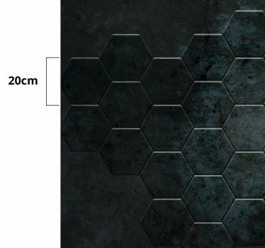 Alfombra vinílica hidráulica patrón hexagonal - TenVinilo