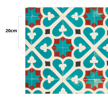 Alfombra vinílica hidráulica patrón de azulejos moriscos - TenVinilo