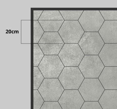 Alfombra vinílica cocina hexágonos textura piedra - TenVinilo