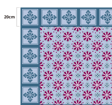 Alfombra vinílica hidráulica azulejo estampado adornado - TenVinilo