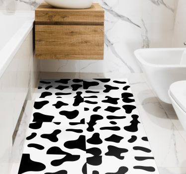 Alfombra de vinilo animal print Azulejos de vaca blanca - TenVinilo
