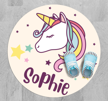 Alfombra de vinilo con unicornio personalizable - TenVinilo