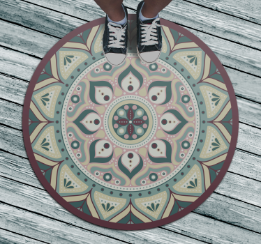 Alfombra de vinilo redonda con mandala - TenVinilo