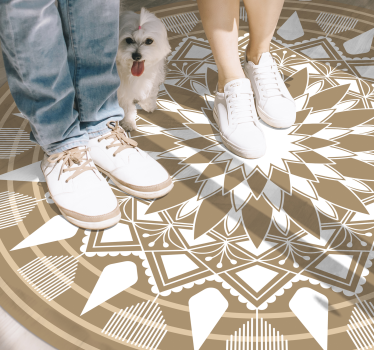 Alfombra de vinilo mandala Circular grande mandala natural - TenVinilo