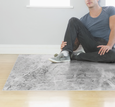Alfombra vinílica comedor minimalista gris - TenVinilo