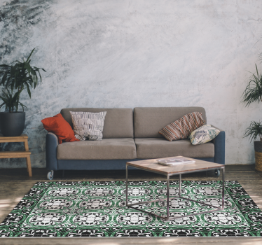 Alfombra de vinilo mosaico verde para salón - TenVinilo