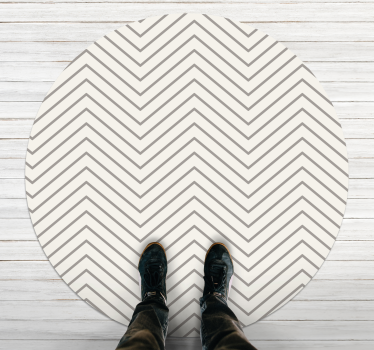 Alfombra vinílica comedor vintage líneas grises - TenVinilo
