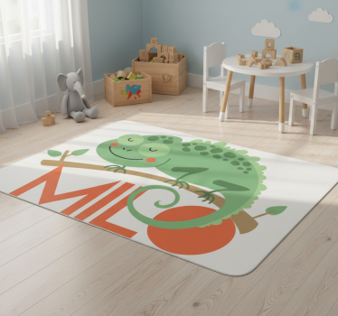 Alfombra vinílica animales camaleón con nombre - TenVinilo