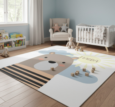 Alfombra vinílica animales oso marrón personalizable - TenVinilo