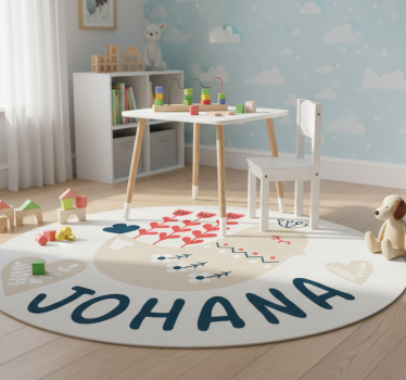 Alfombra vinílica animales pájaro nórdico personalizado - TenVinilo