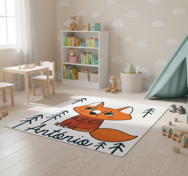 Alfombra vinílica animales zorro nórdico personalizado - TenVinilo