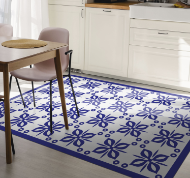Alfombras vinílica azulejos griegos minimalistas - TenVinilo
