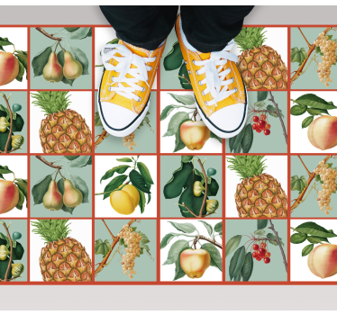 Alfombra vinílica cocina Diseño de fruta fresca - TenVinilo