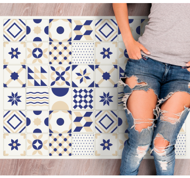 Alfombra vinílica cocina Estilo de baldosas de cerámica - TenVinilo