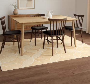 Alfombra vinílica comedor círculos geométricos superpuestos - TenVinilo