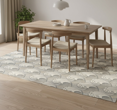 Alfombra vinílica comedor olas vintage - TenVinilo