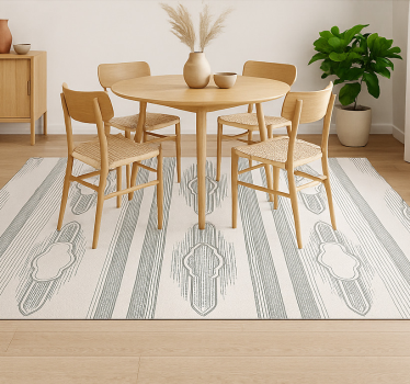 Alfombra vinílica comedor geometría étnica intrincada - TenVinilo