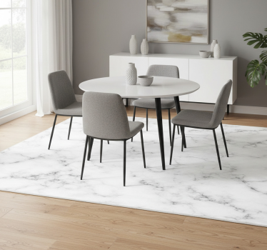Alfombra vinílica comedor mármol gris para mesa - TenVinilo