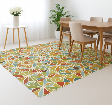 Alfombra vinílica comedor mosaico geométrico caleidoscópico - TenVinilo