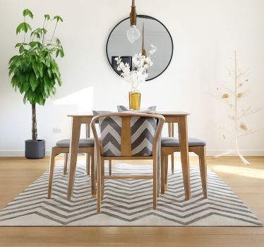 Alfombra vinílica comedor patrón de zigzag de chevron - TenVinilo