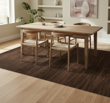Alfombra vinílica comedor efecto madera oscura - TenVinilo