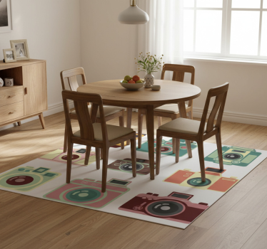 Alfombra vinílica comedor cámaras vintage - TenVinilo
