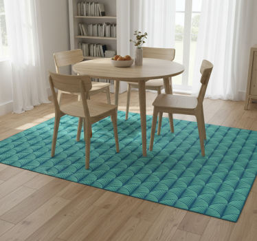 Alfombra vinílica comedor verde azul - TenVinilo