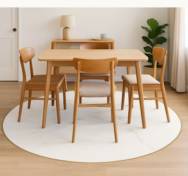 Alfombra vinílica comedor veta de mármol blanco - TenVinilo