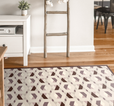 Alfombra vinílica dormitorio Hexágonos beige - TenVinilo