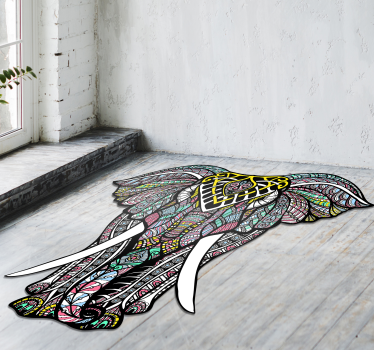 Alfombra pvc elefante mandala - TenVinilo