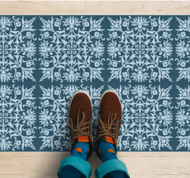 Alfombra vinílica flores plano de patrón floral - TenVinilo