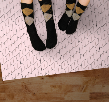 Alfombra vinílica hidráulica estilo geométrico rosa - TenVinilo
