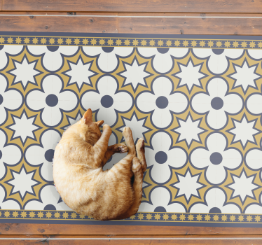 Alfombra vinílica hidráulica arreglo de mosaico de estrellas - TenVinilo