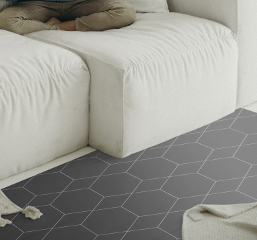 Alfombra vinílica hidráulica azulejos hexagonales - TenVinilo