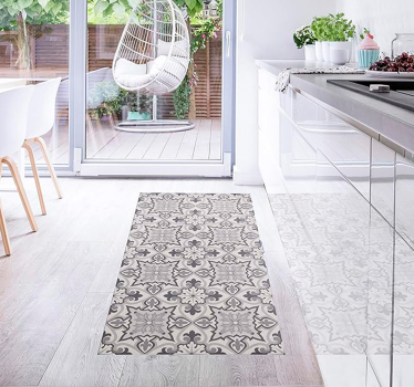 Alfombra vinílica hidráulica cocina gris baroni - TenVinilo
